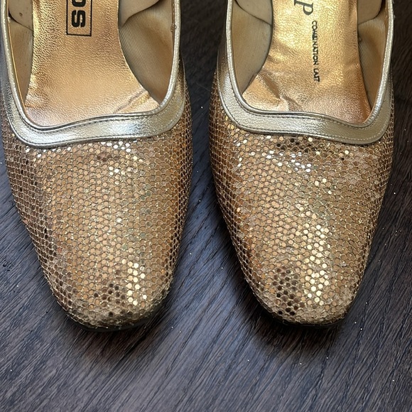 vintage schiff dream step Gold sequin Women's low Heels - Picture 3 of 10